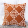 Gulches Burnt Orange Damask Embroidered Throw Pillow with Cushion - 3 of 4