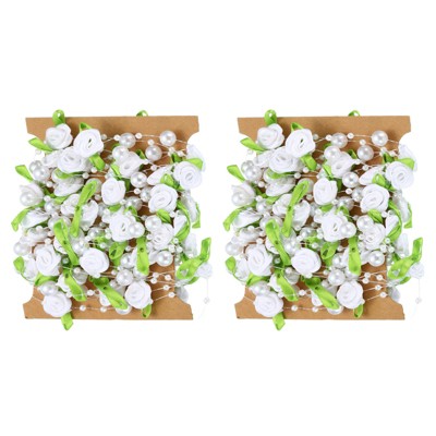 Unique Bargains Exquisite Craft Embellishments Artificial Pearl Wire Garland for Party 2 Pcs