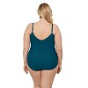 Aqua Green, Women's Princess Seam Shirred One Piece - 3 of 3