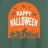 Women's - Disney - Happy Halloween Tombstone Lightweight French Terry Wide Neck Long Sleeve Shirt - 2 of 4