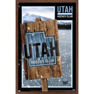 Trends International NHL Utah Hockey Club - Logo 24 Framed Wall Poster Prints - 1 of 4