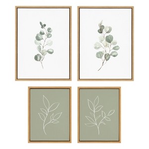 Kate & Laurel All Things Decor: Sylvie Botanical Canvas Art, Floating Frame, Home Decor Set - 1 of 4