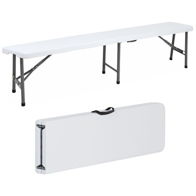 Skonyon 6 Ft Plastic Folding Bench Portable Indoor Outdoor Bench, White ...