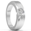 Pompeii3 1/2Ct Men's Diamond Brushed Solitaire Diamond Wedding Ring Lab Created in Gold - 2 of 4