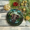 African Pachyderm Elephant Stained Glass Style Ceramic Ornament, Safari Animals Christmas Gift and Decor| OrnamentallyYou - 4 of 4