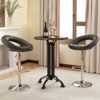 Tangkula Height Adjustable Bar Stools Set of 2 Swivel Counter Stools with Hollow Back & Footrest Heavy-duty Metal Frame Upholstered Pub Stools Swivel - 3 of 4