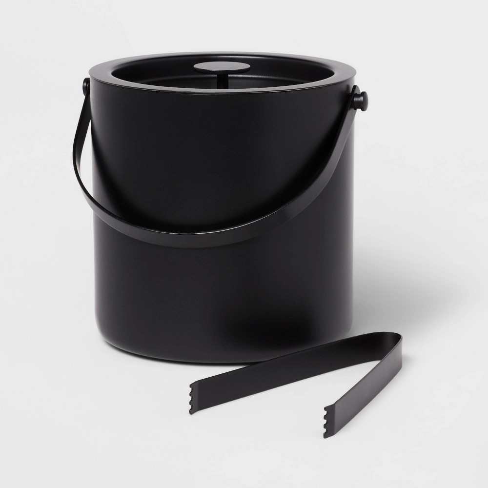 Photos - Barware 94oz Metal Ice Bucket Black - Threshold™