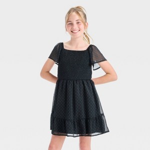 Girls' Short Sleeve Chiffon Dress - Cat & Jack™ - 1 of 3