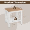 Costway 2-Tier Heavy Duty Waterproof HDPE Shower Bench Stool with Bottom Storage Shelf Off  White & Brown - image 3 of 4