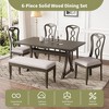 Retro 7-Piece/6-Piece Trestle Dining Table Set with Upholstered Dining Chairs and Bench, For Dining Room, Living Room, Kitchen 4Q - ModernLuxe - 4 of 4
