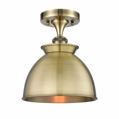 Adirondack - 1 Light Semi-Flush Mount In Art Deco Style-12 Inches Tall and 8.5 Inches Wide