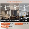 TALOYA 52 in. Indoor Ceiling Fan with Light and Remote, Flush Mount Low Profile,Quiet Reversible DC Motor, 3 CCT Light,White - 4 of 4