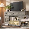 Farmhouse 59'' Buffet Cabinet with Storage, 33.4'' Tall Wood Rustic Sideboard with 3 Drawer, Adjustable Shelf and Removable Wine Rack - 3 of 4