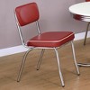 Simple Relax Set of 2 Leatherette and Metal Side Chairs in Red - 2 of 4