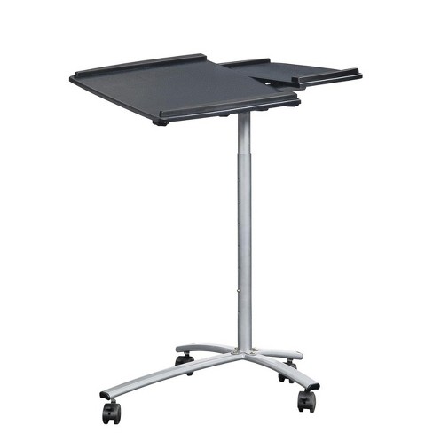 Sit To Stand Rolling Adjustable Laptop Cart Graphite Techni
