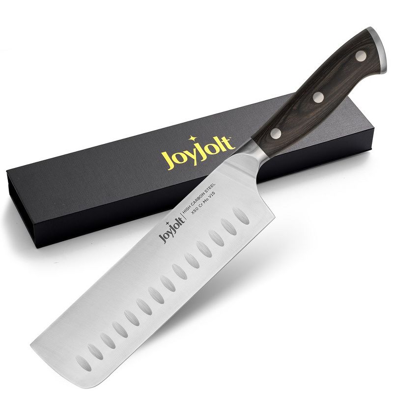 JoyJolt 7” Nakiri Knife Stainless Steel Kitchen Knife, 1 of 8