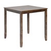 FONTOI Wooden Counter Height Dining Set with Square Table and Upholstered Slatted Back Chairs for Modern Kitchen Dining Rooms, Walnut, 34.5"*34.5"*36" - 4 of 4