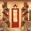 Christmas Lighted Garland, 6FT Pre-Lit Christmas Garland with Ball Ornaments, Flowers, Ribbons, Pine Cones, Berries for Door Stairs Mantle Decoration - 2 of 4