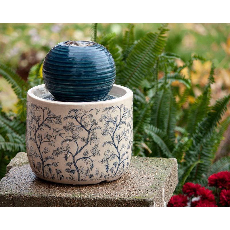 Multicolor Chinoiserie Ceramic Indoor Water Fountain With Pump - Foreside Home & Garden, 5 of 8