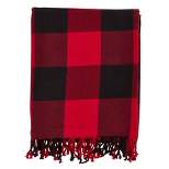 Buffalo Plaid Throw Blanket Red - Saro Lifestyle