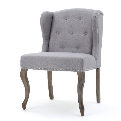 NicBex Linen Accent Chair,Upholstered Living Room Chairs with Button Tufted Backrest,Modern Armless Chair,Accent Chairs for Living Room