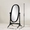 SEVOBAL Bathroom Vanity Mirrors Elegant Round Mirror with Durable Anti Rust Aluminum Frame Compact Functional, Black, 22.5"*16"*59.25" - 3 of 4