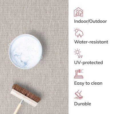Grey Ivory Flatweave Indoor Outdoor Synthetic Rug