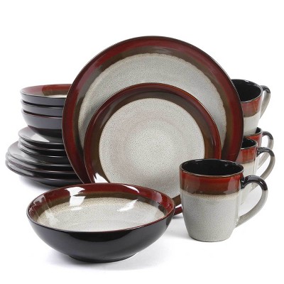 red and black plate set