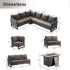 Buenhomino 4 Pieces Outdoor Patio Furniture Set with 41” Fire Pit Table, Rattan Patio Sectional Sofa Conversation Set with 50000BTU Propane Fire Pit - 3 of 4