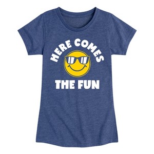 Girls' - Instant Message - Here Comes The Fun Fitted Short Sleeve Graphic T-Shirt - 1 of 4