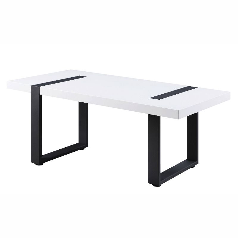 Druse Coffee Table with U-Shaped Legs White/Black - miBasics, 4 of 9