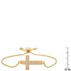 Steeltime Ladies 18k gold plated brass simulated diamonds cross drawstring bracelet - 3 of 4