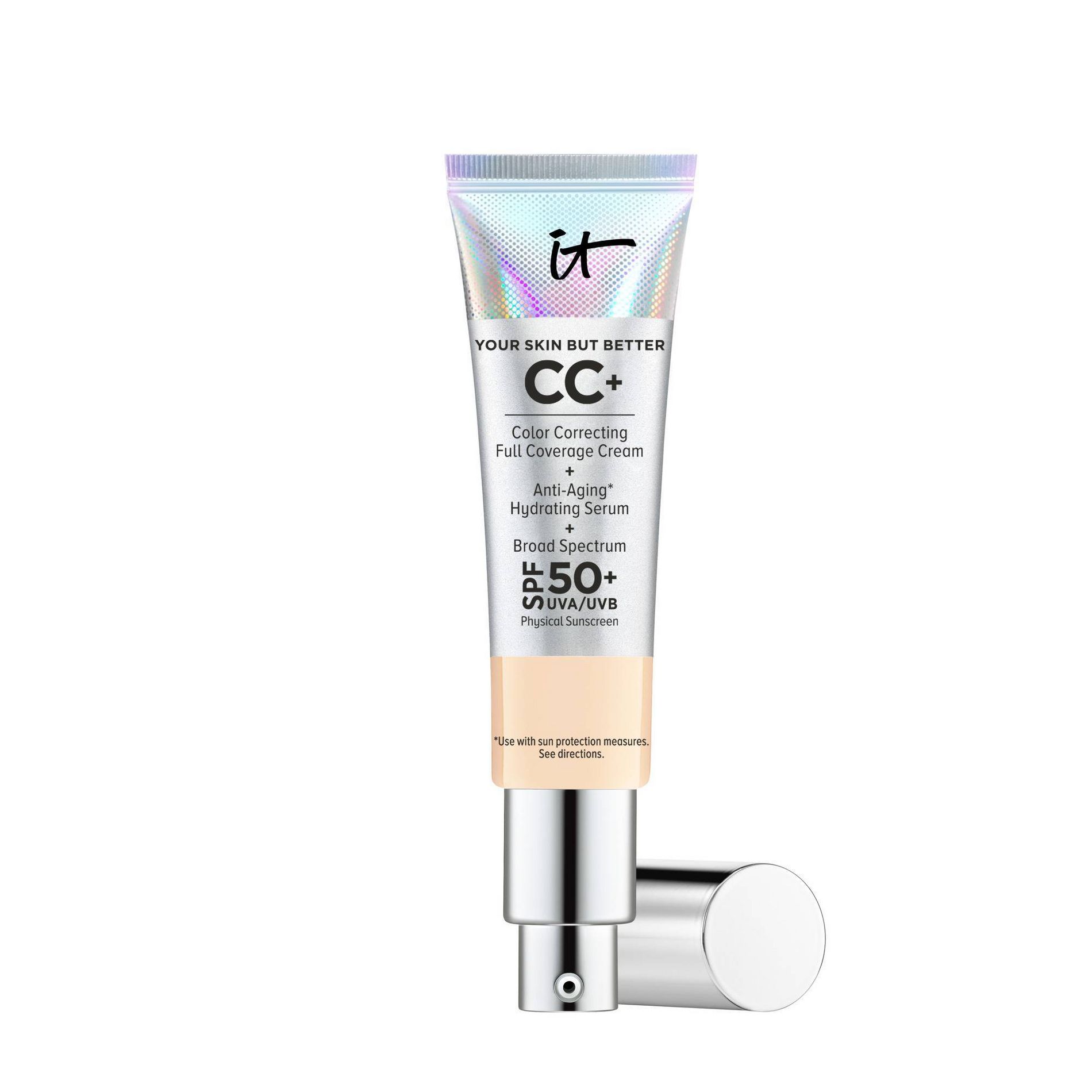 IT Cosmetics CC + Cream SPF50 - Light - 1.08 fl oz - Ulta Beauty: Hyaluronic Acid, Concealing, Anti-Aging, Sun Protection
