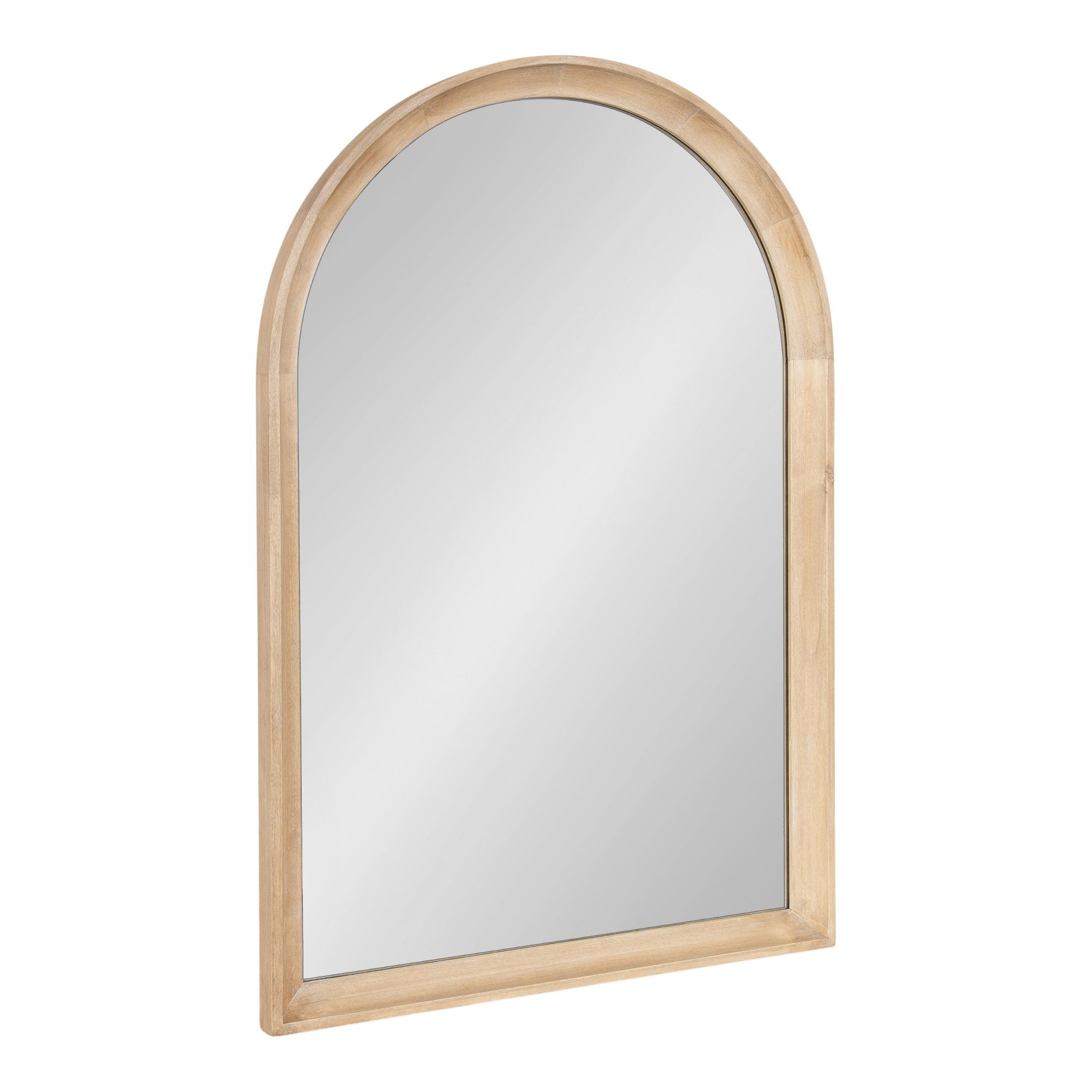 Kate & Laurel All Things Decor 24"X36" Hatherleigh Arch Wood Wall Mirror Natural