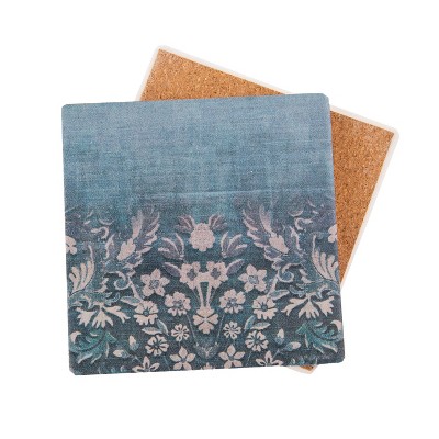 4pk Cork Vintage Faded Floral Coaster Set - Thirstystone