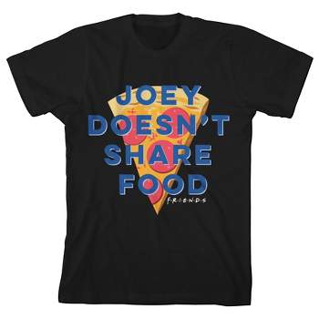 Bioworld Friends TV Joey Doesn't Share Food Black T-shirt Toddler Boy to Youth Boy