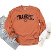 S.W.Smiley Thankful Varsity Arched - Women's Garment Dyed Long Sleeve Graphic T-Shirt - 2 of 4
