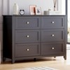 coucheta 6 Drawers Dresser for Bedroom, Set of 2 Farmhouse Wood Chest of Drawers for Clothes, Storage Dressers Organizer with Handles & Deep Drawers - 3 of 4