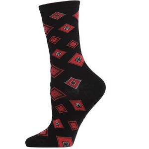 Natori Women's Obi Fashion Cotton Blend Crew Socks Black 9-11 - 1 of 1
