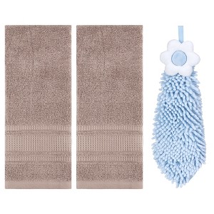 REGALWOVEN 3 Pcs Solid Soft Absorbent Hand Towels for Bathroom - 1 of 4