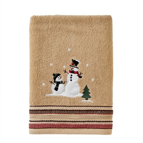 Rustic Plaid Snowman Bath Towel Wheat - SKL Home