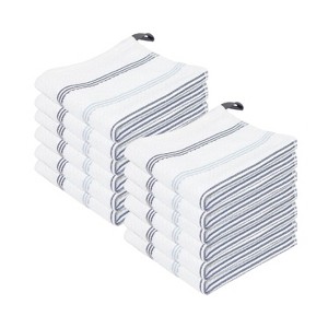 Sloppy Chef Premier Dishcloth (12 Pack), 100% Ringspun Cotton, 13x13, Looped, Classic Stripes - 1 of 4