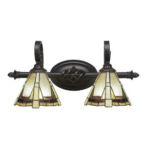 Toltec Lighting Elegante 2 - Light Vanity in  Dark Granite with 7" Zion Art Glass Shade - 1 of 1