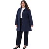 Women's Plus Size Lapel Long Sleeves Pockets Winter Casual Single Breasted Pea Coat with Belt - Agnes Orinda - 3 of 4