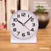 Aoibox Silent Analog Alarm Clock with Snooze, Gradual Wake, Soft Backlight, Easy to Set, Large Numbers for Seniors, On/Off Switch, White - 2 of 4