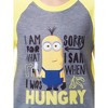 Despicable Me Boys' Minions Sorry I Was Hungry Raglan Sleep Pajama Set Multicolored - 3 of 4