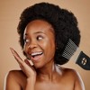 Unique Bargains Metal Afro Hair Pick Comb 6.89"x2.2" Black 1 Pc - 2 of 4