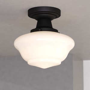 VAXCEL Eastgate 8.75-in W Contemporary Semi Flush Mount Ceiling Light White Schoolhouse Glass - 1 of 4