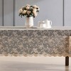 HLC.ME Harper Floral Patterned Scalloped, Wrinkle Resistant, Lace Fabric Table Cloth for Round and Rectangle Tables - 2 of 4