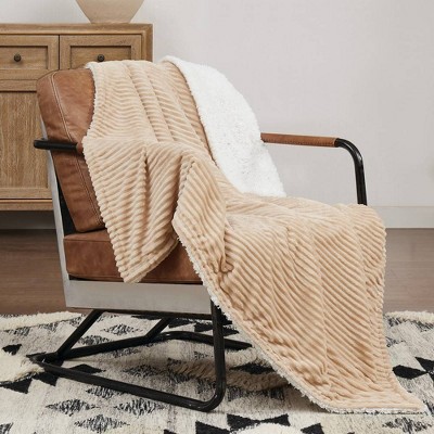 Brooklyn Loom 50"x70" Corduroy Tan Throw Blanket